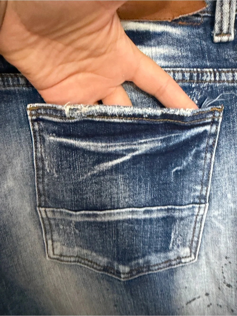 Decibel Mens Distressed Moto Jeans Denim 42W34L‎